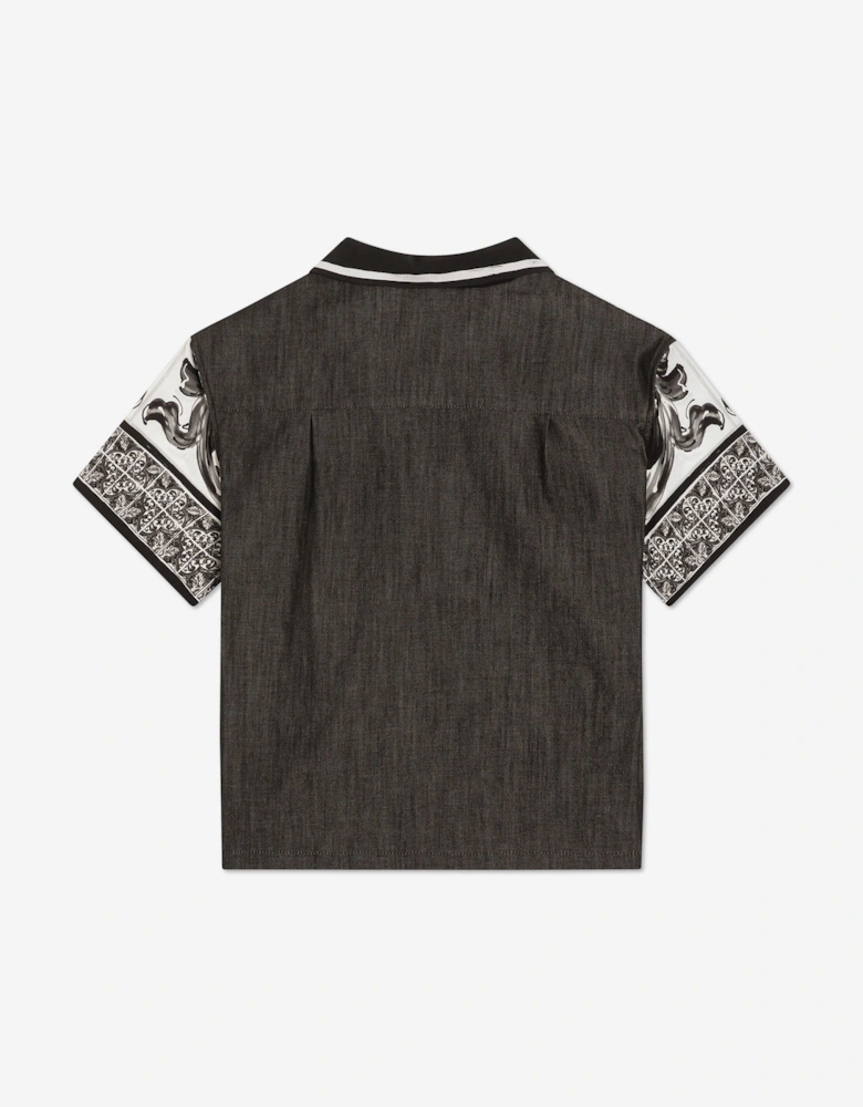 Boys Majolica Print Shirt in Black