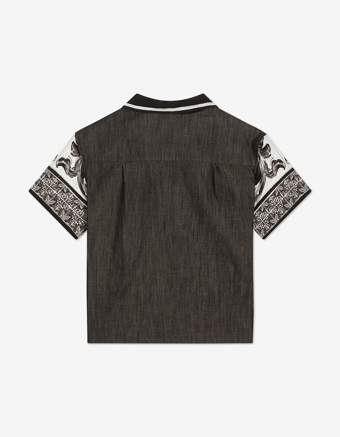 Boys Majolica Print Shirt in Black