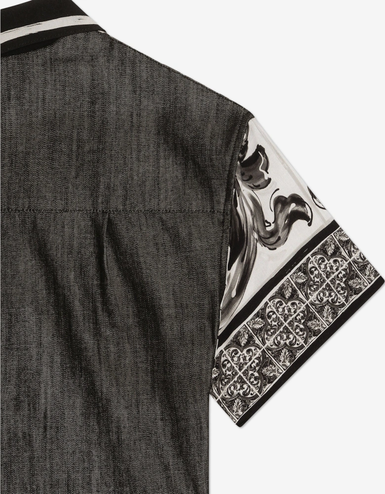 Boys Majolica Print Shirt in Black