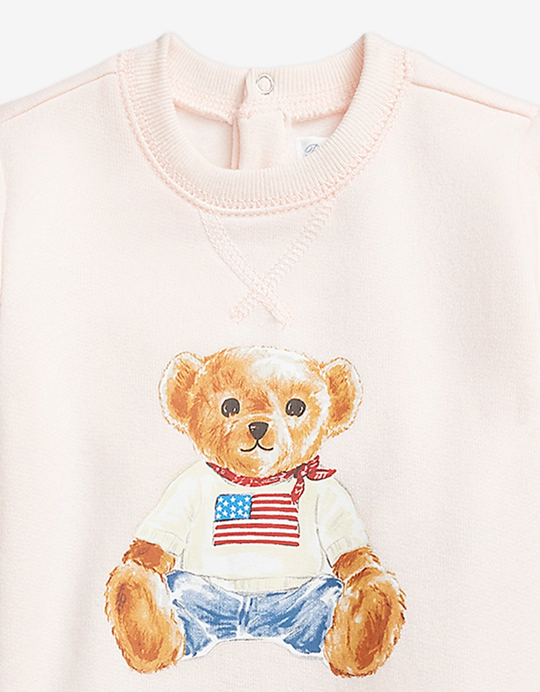 Baby Girls Polo Bear Romper in Pink