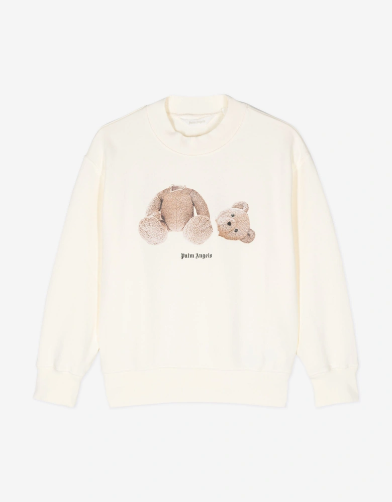 Kids Bear Crewneck Sweatshirt in Ivory