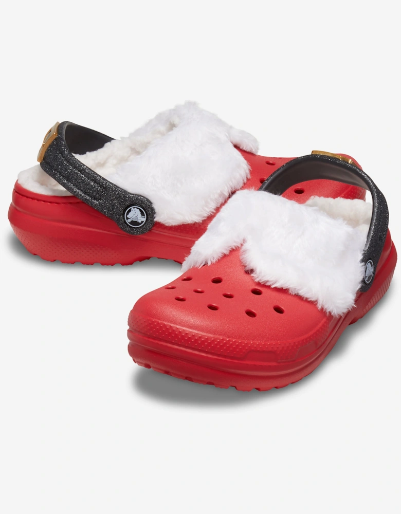 Kids Classic Lined Santa Clog in Red