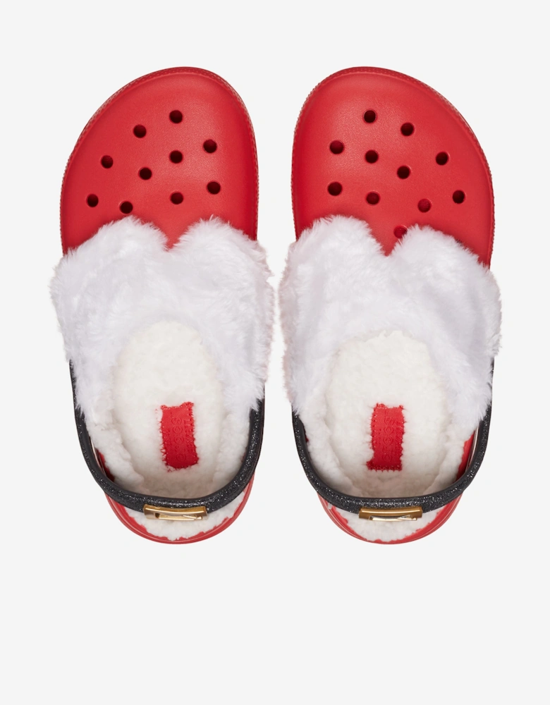 Kids Classic Lined Santa Clog in Red