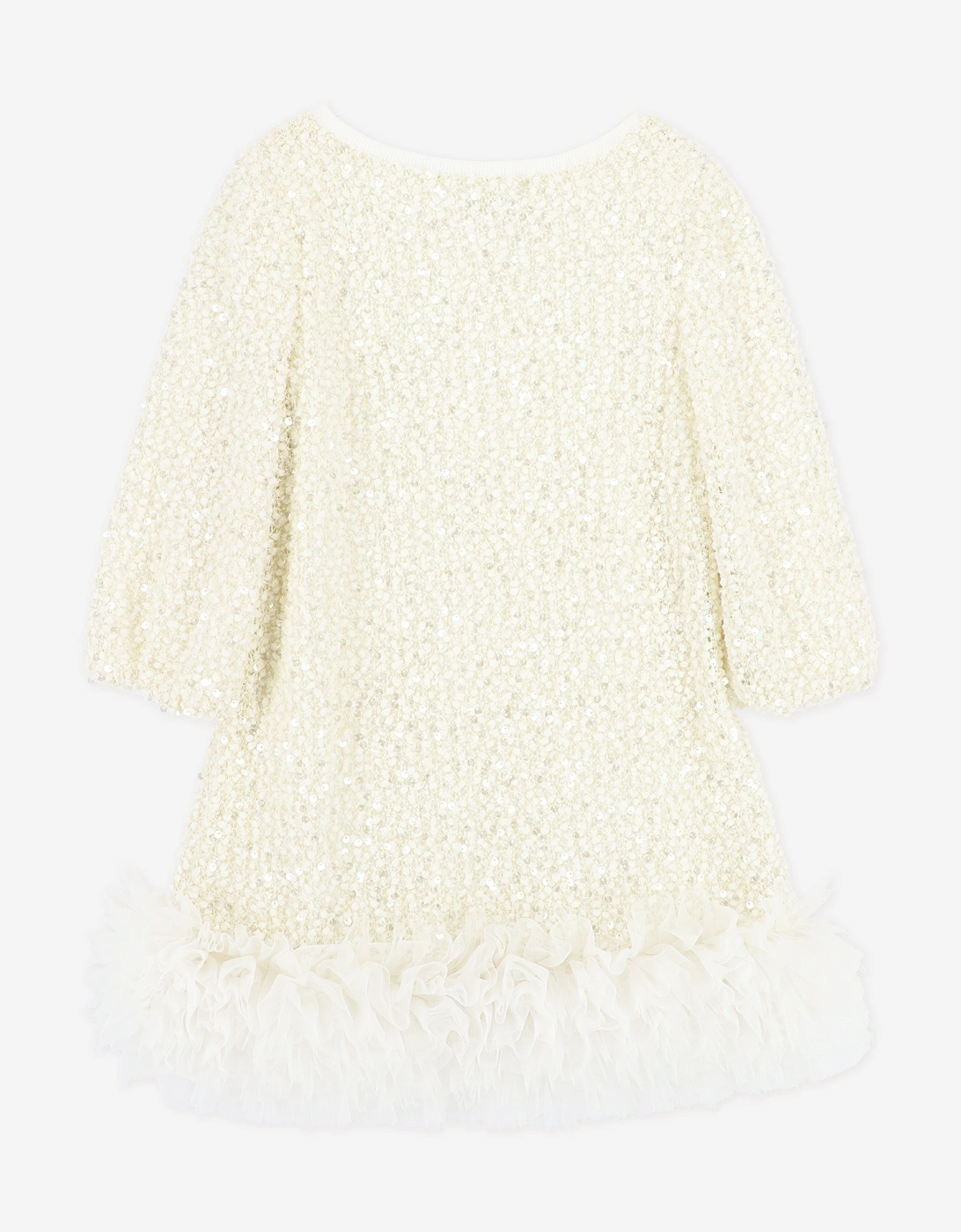 Angels Face Girls Jeanette Boucle Sequin Dress in White