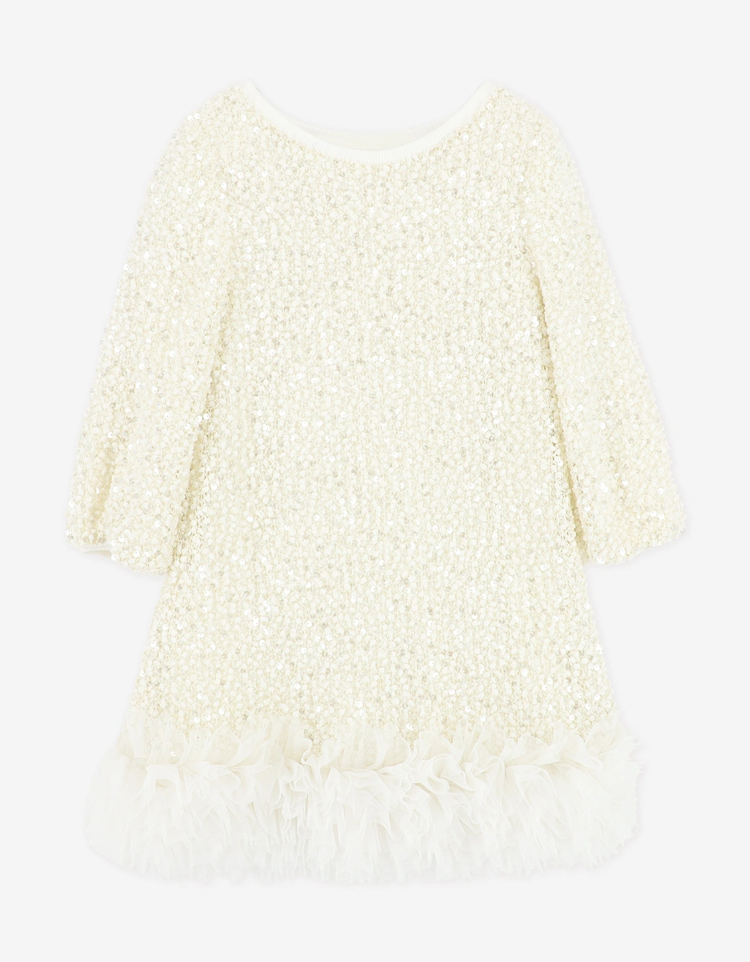 Angels Face Girls Jeanette Boucle Sequin Dress in White, 5 of 4