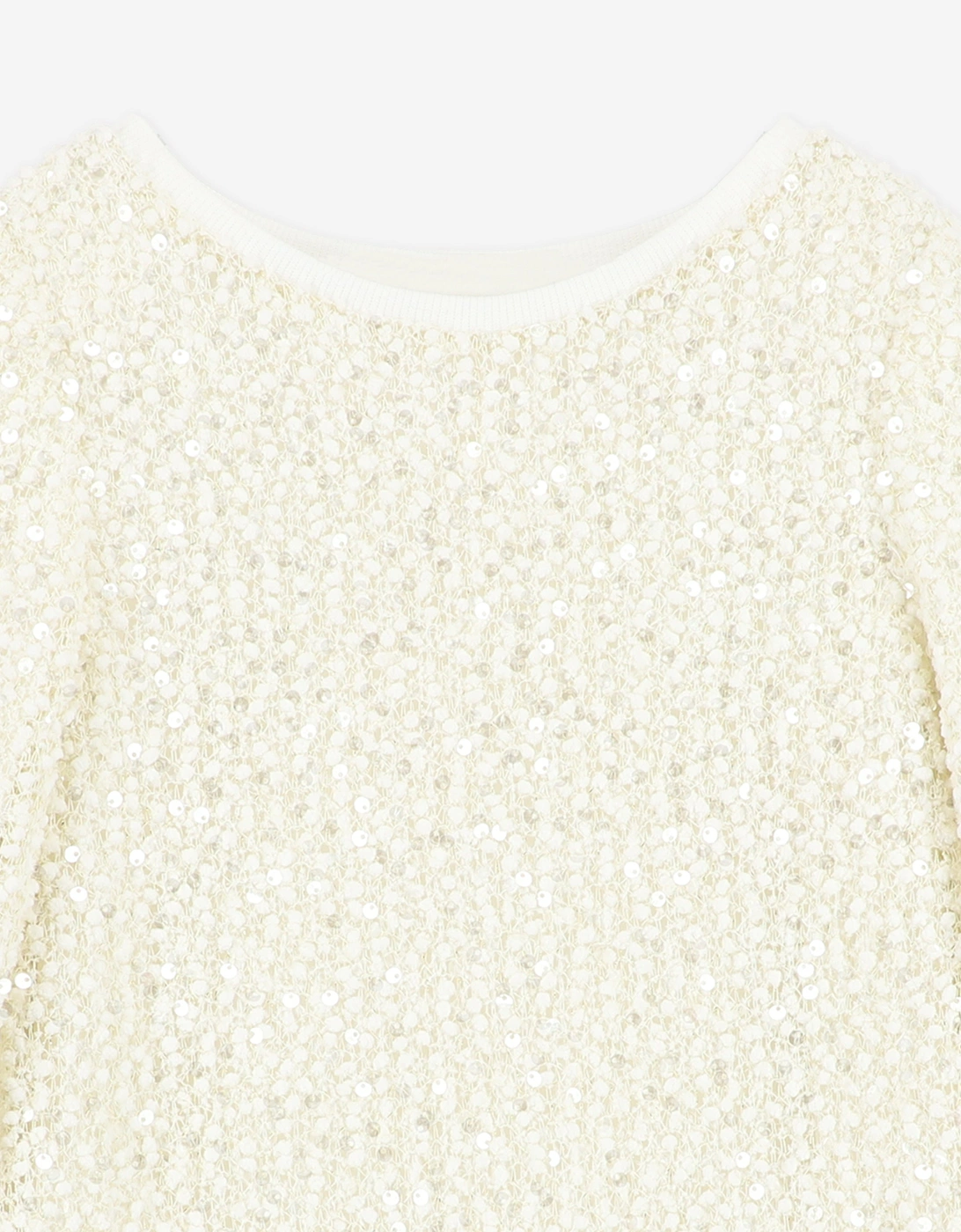 Angels Face Girls Jeanette Boucle Sequin Dress in White
