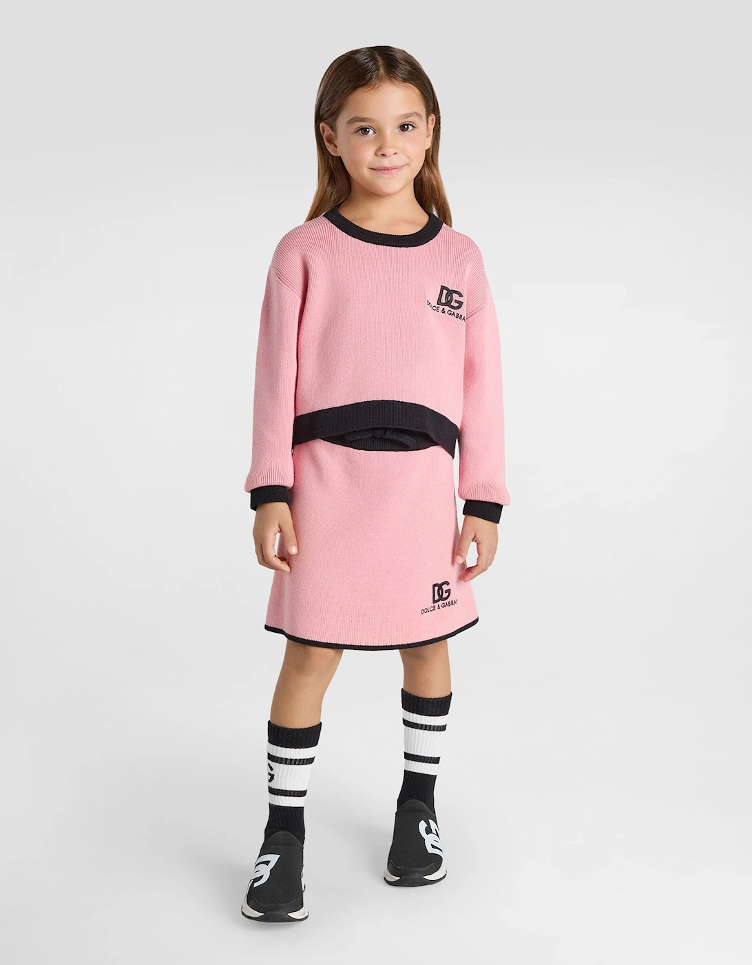 Girls Cashmere Logo Jumper in Pink