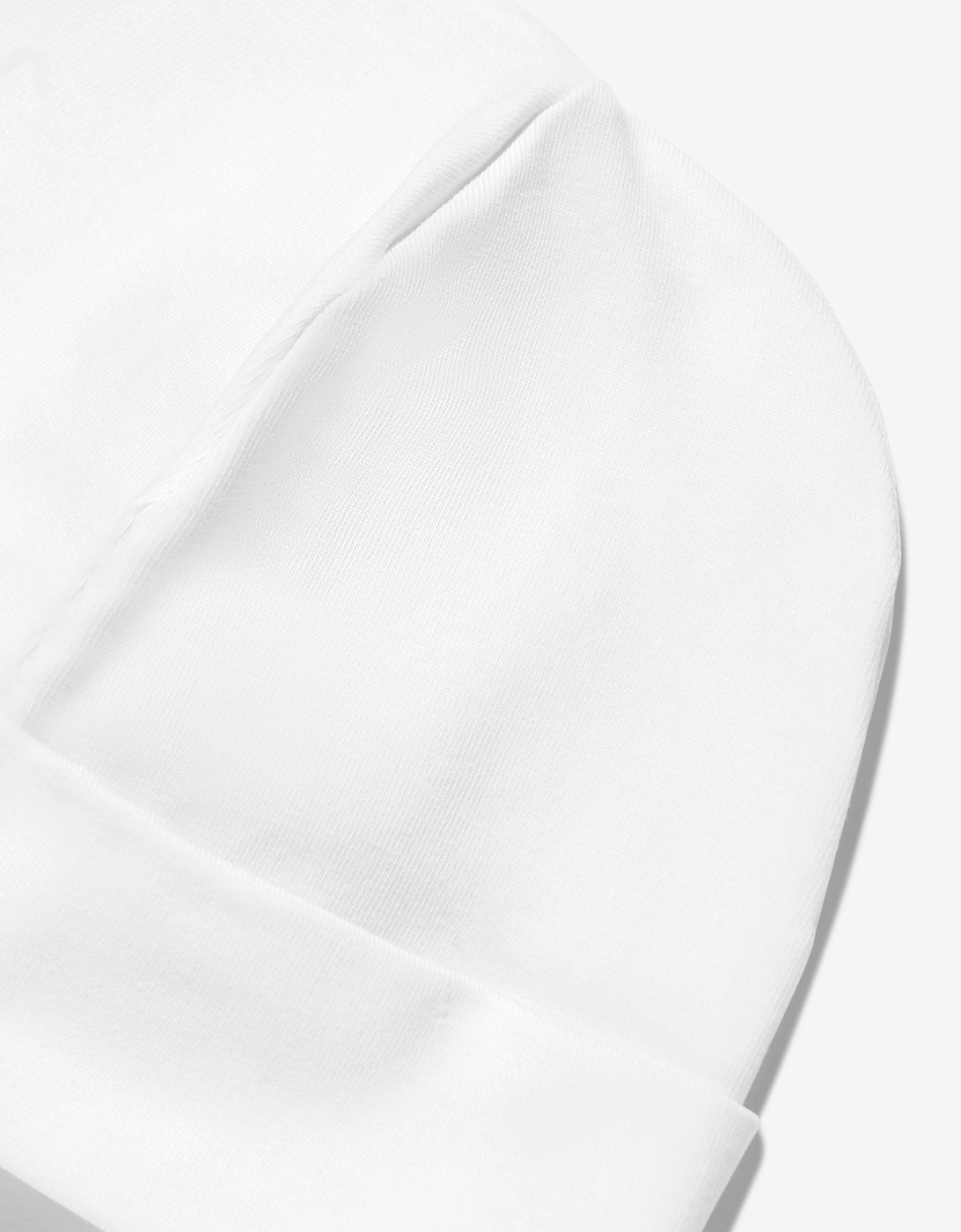 Baby Girls Embroidered Logo Beanie in White