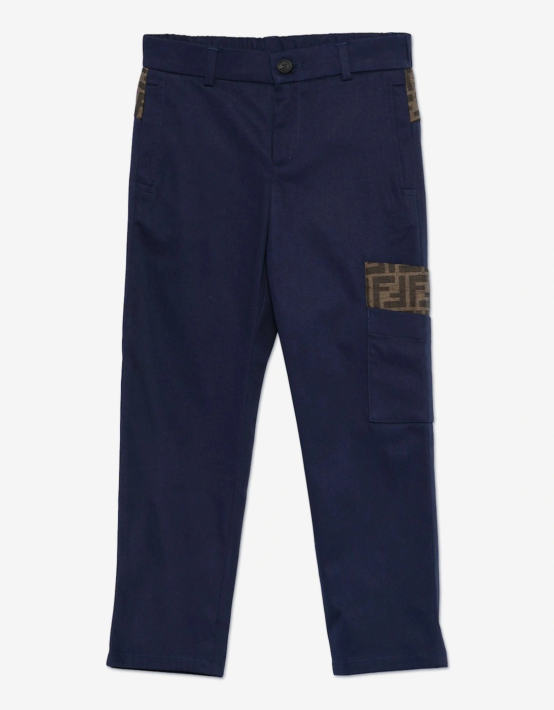 Fendi Boys Blue 'S Gabardine Trousers In Navy - : 12 Years Size 12 Yrs Kids