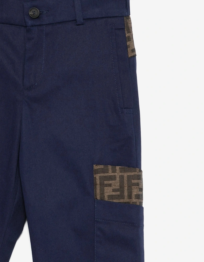 Boys Gabardine Trousers in Navy