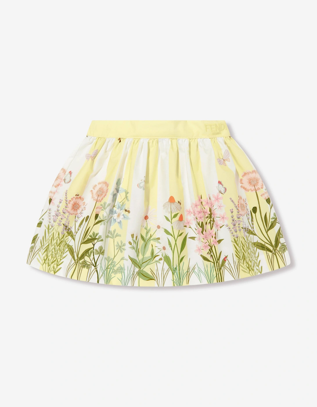 Baby Girls Striped Floral Skirt in Yellow, 5 of 4