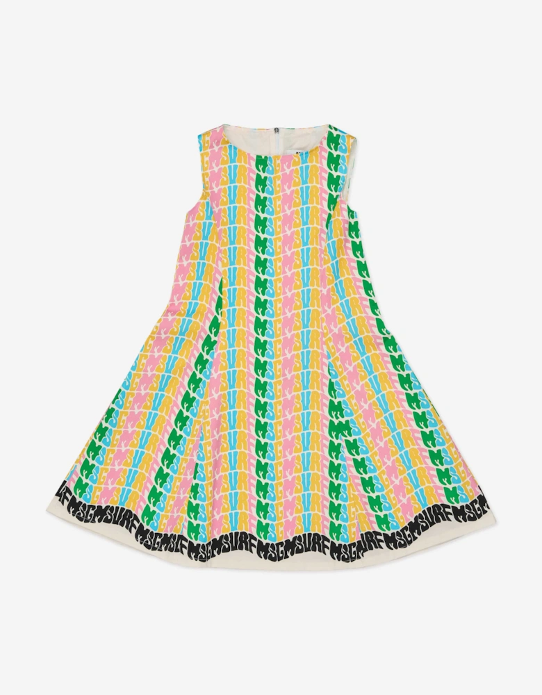 Girls Gabardine Dress in Multicolour