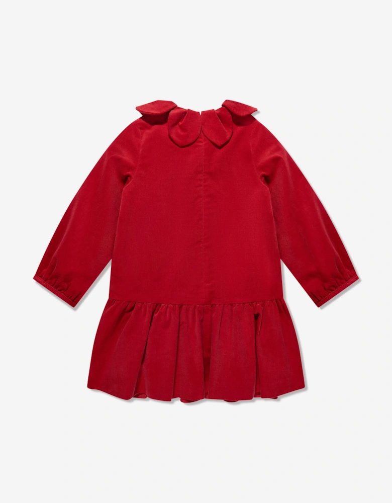 Girls Palatine Velvet Dress in Red