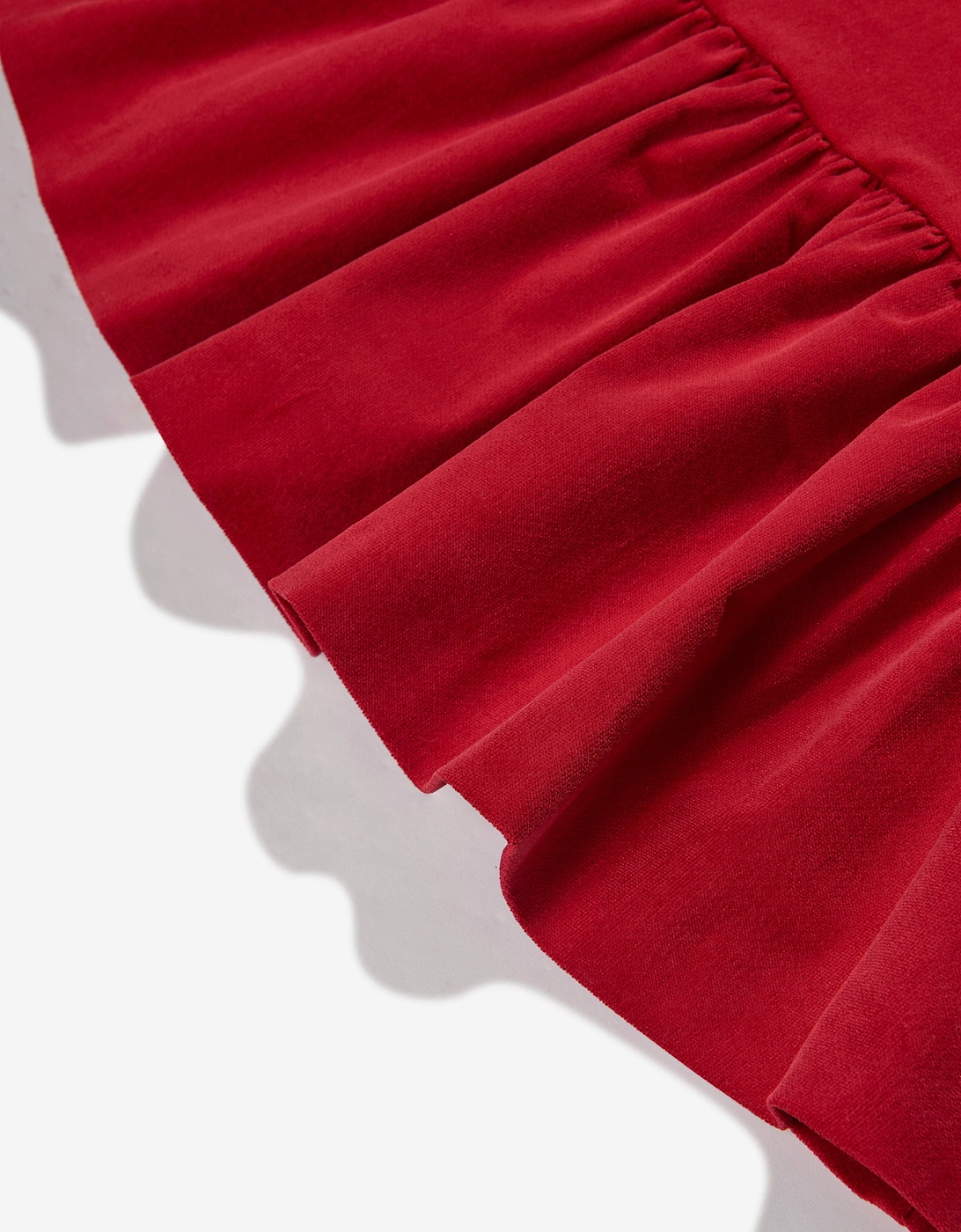 Girls Palatine Velvet Dress in Red