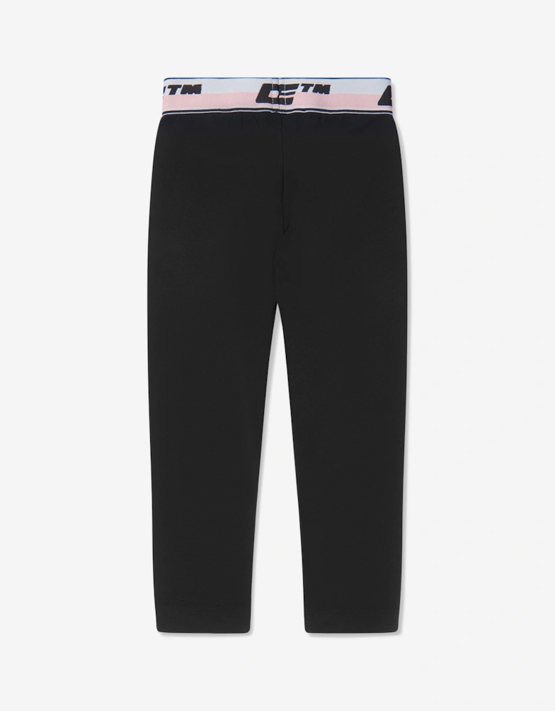 Girls Logo Band Leggings in Black
