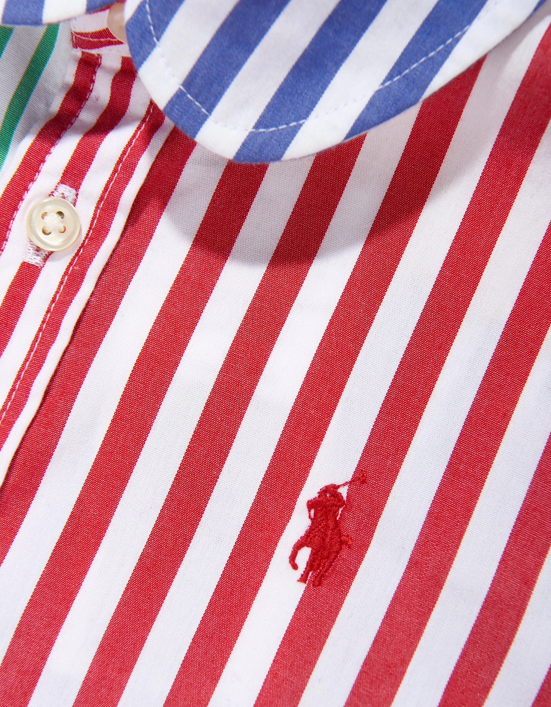 Girls Striped Shirt Dress in Multicolour