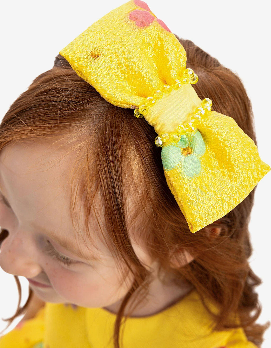 Baby Girls Floral Dress with Headband in Yellow