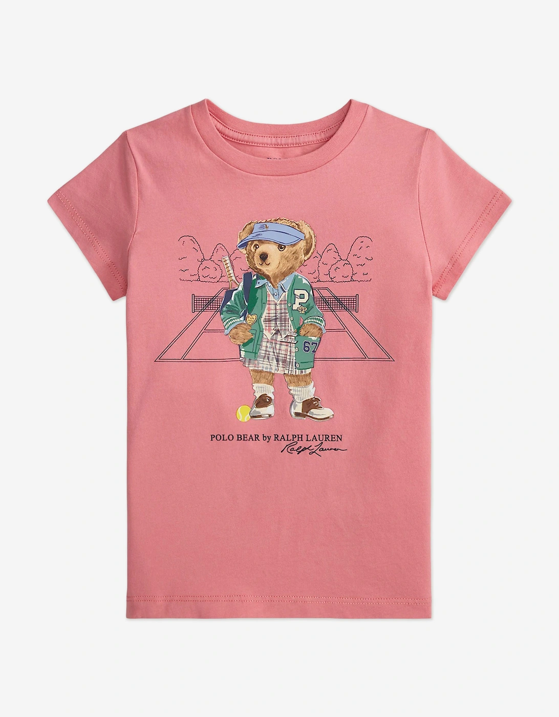 Girls Polo Bear T-Shirt in Pink, 5 of 4