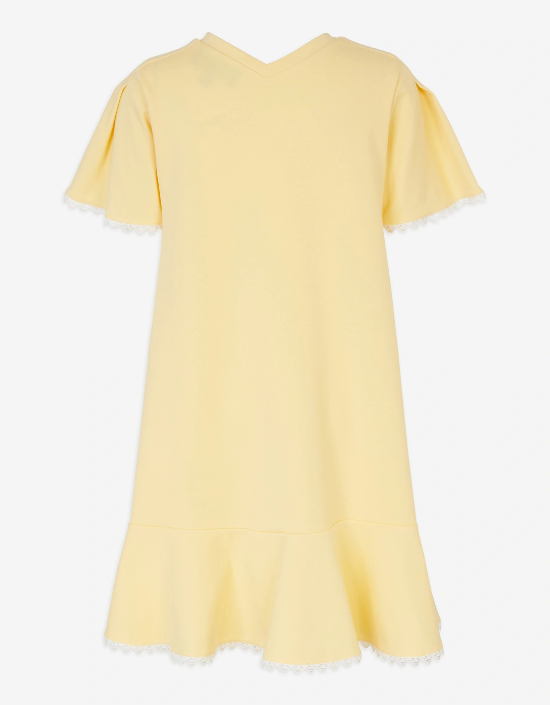 Girls Embroidered Jersey Dress in Yellow