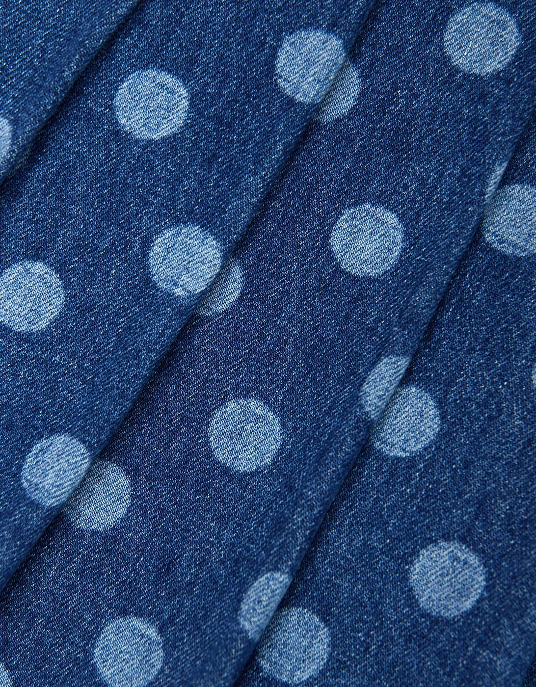 Girls Polka Dot Denim Skirt in Blue