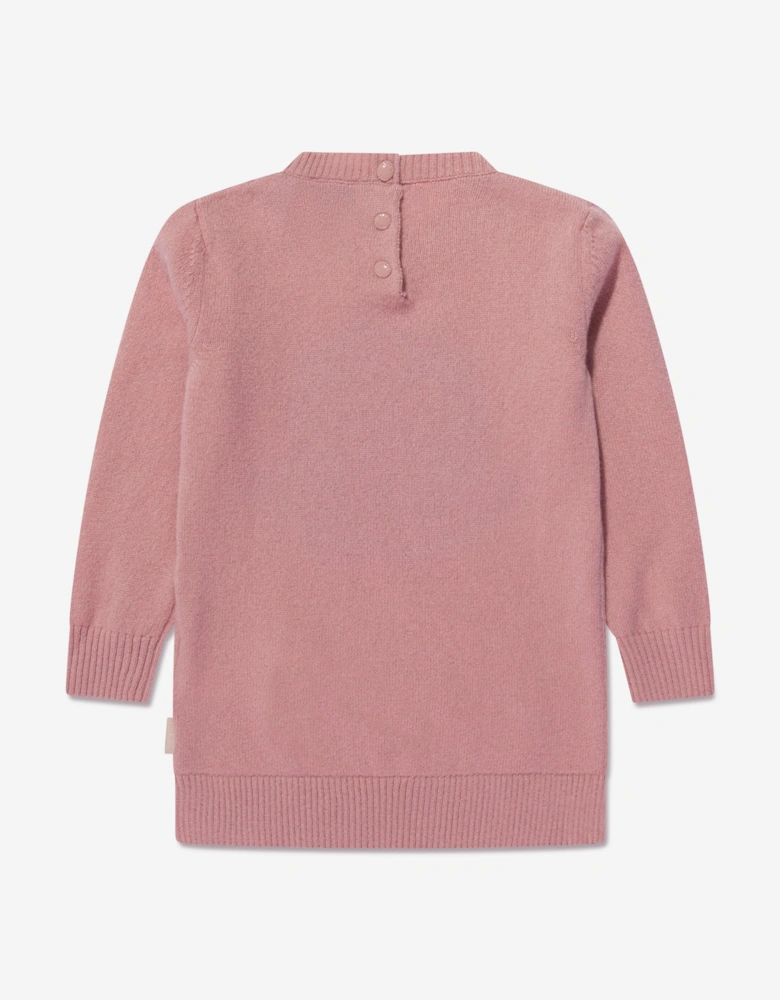 Enfant Baby Girls Knitted Logo Dress in Pink
