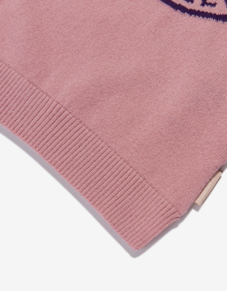 Enfant Baby Girls Knitted Logo Dress in Pink