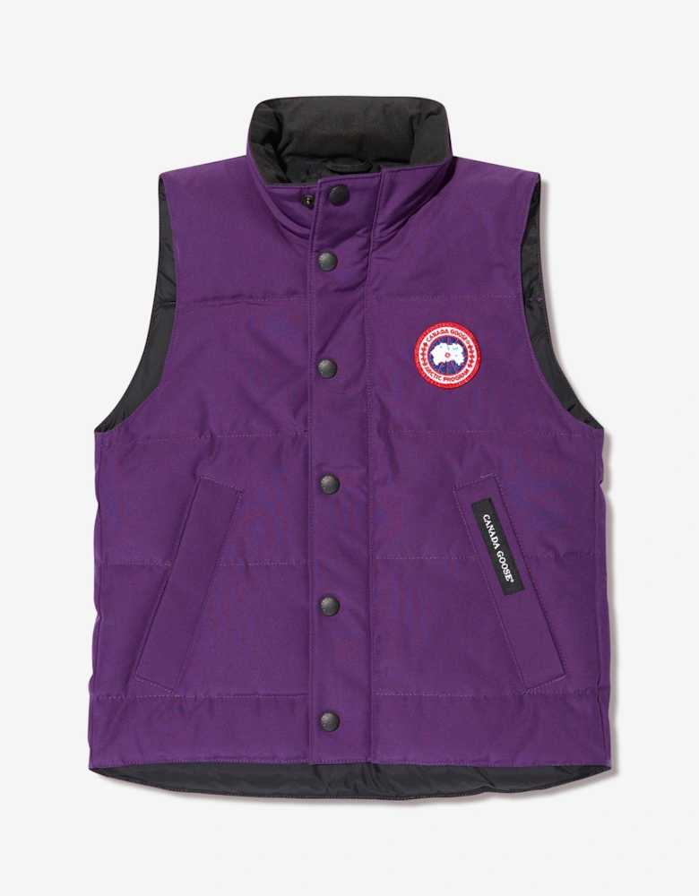 Kids Down Padded Vanier Vest in Purple