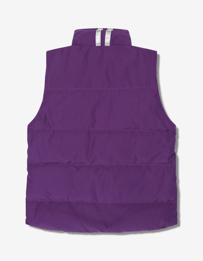 Kids Down Padded Vanier Vest in Purple