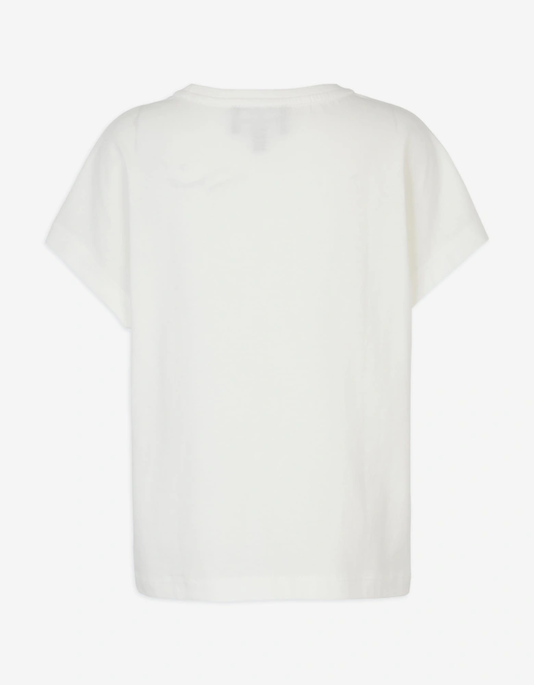 Girls Flower Logo T-Shirt in Ivory