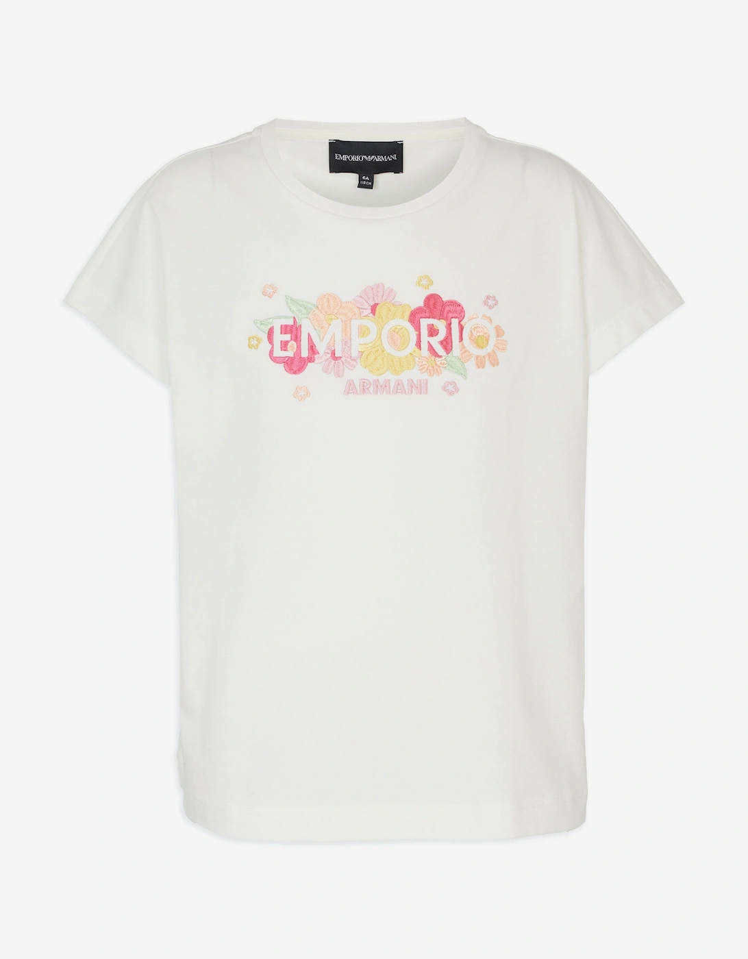 Girls Flower Logo T-Shirt in Ivory, 5 of 4