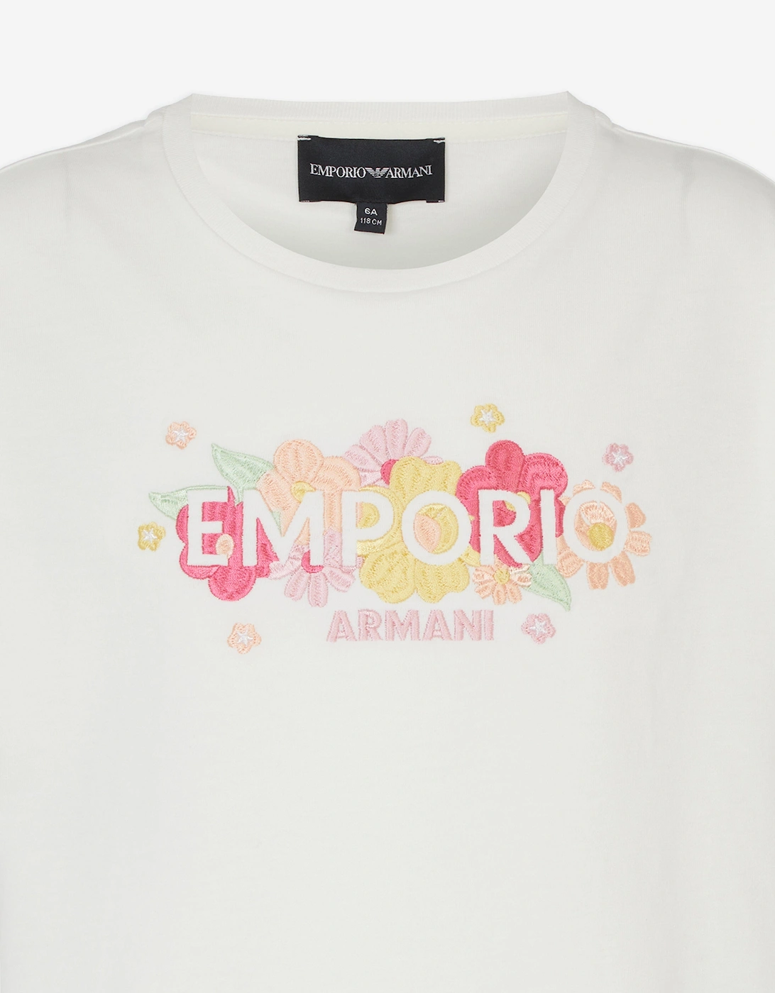 Girls Flower Logo T-Shirt in Ivory