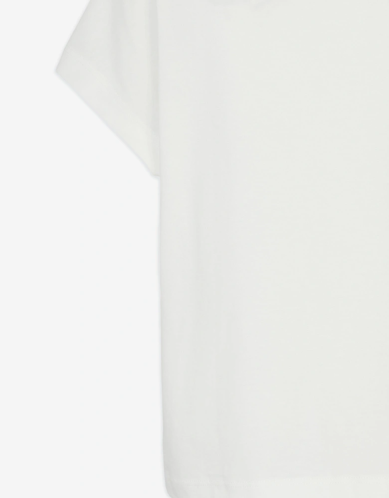 Girls Flower Logo T-Shirt in Ivory