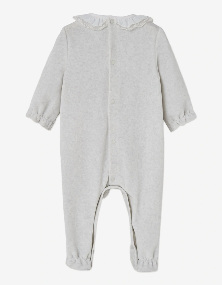 Baby Girls Cotton Babygrow in Grey