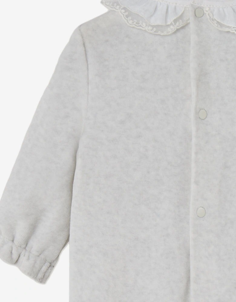 Baby Girls Cotton Babygrow in Grey