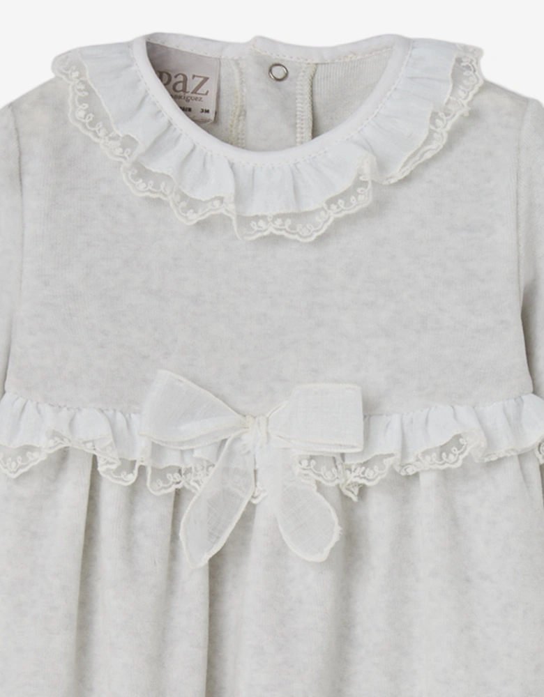 Baby Girls Cotton Babygrow in Grey
