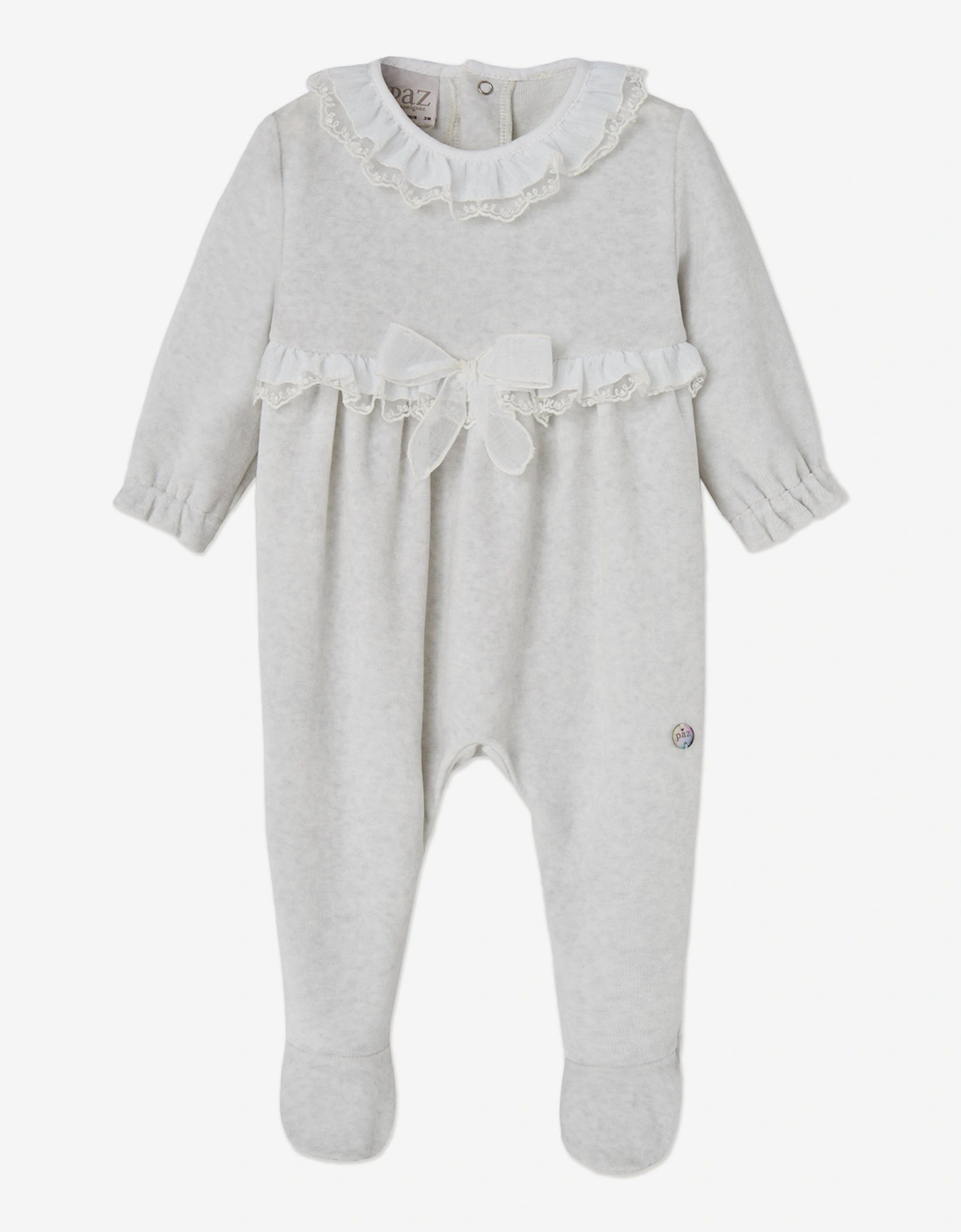 Baby Girls Cotton Babygrow in Grey, 5 of 4