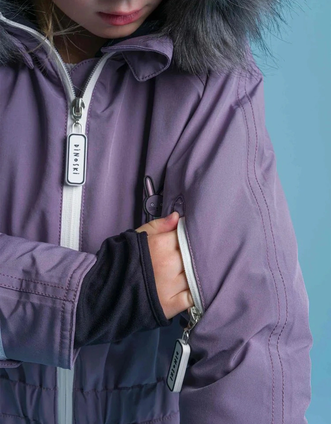 Girls Hop The Bunny Snowsuit in Purple