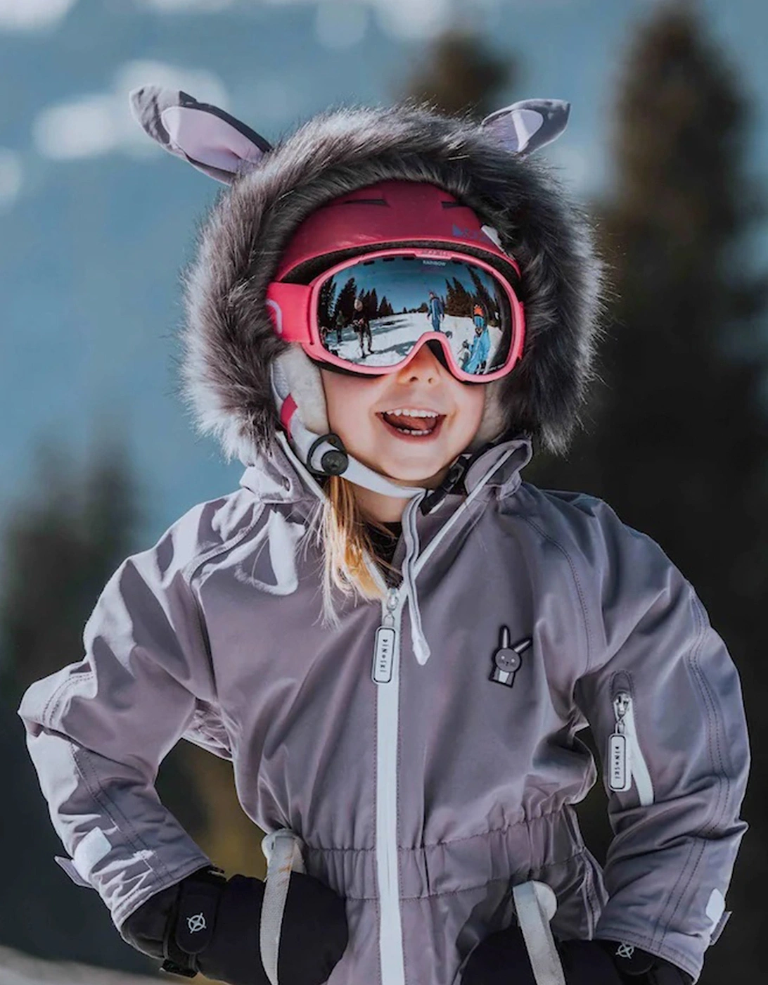 Girls Hop The Bunny Snowsuit in Purple