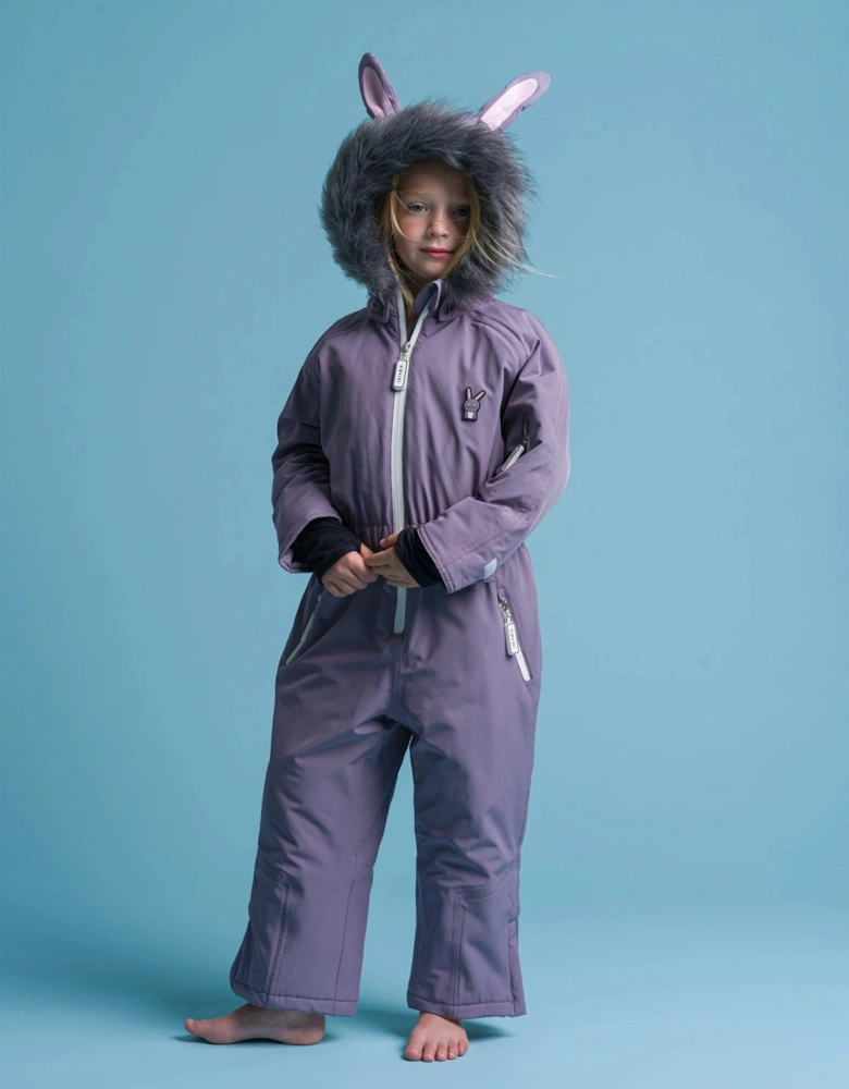 Girls Hop The Bunny Snowsuit in Purple