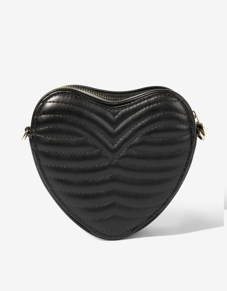 Girls Heart Crossbody Bag in Black (16cm)