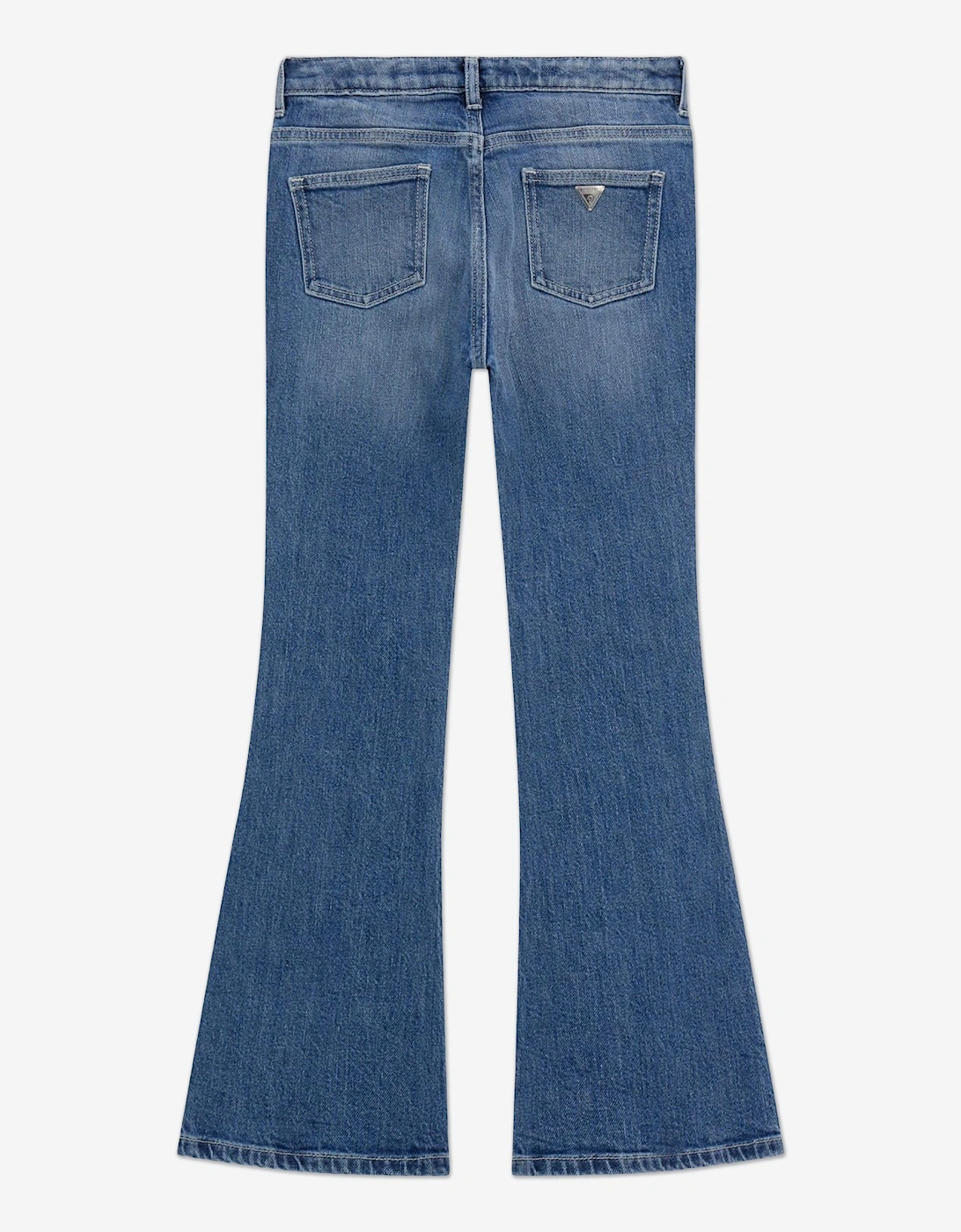 Girls Denim Flared Jeans with Rhinestones in Blue