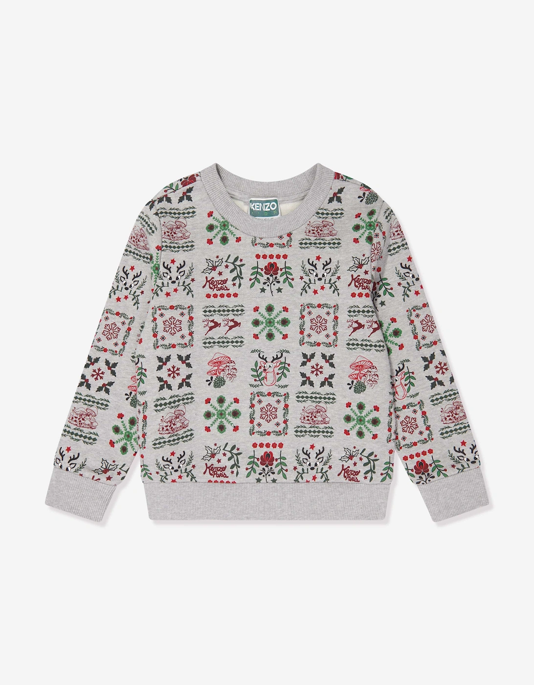 Boys Seasonal Print Sweatshirt in Grey, 6 of 5