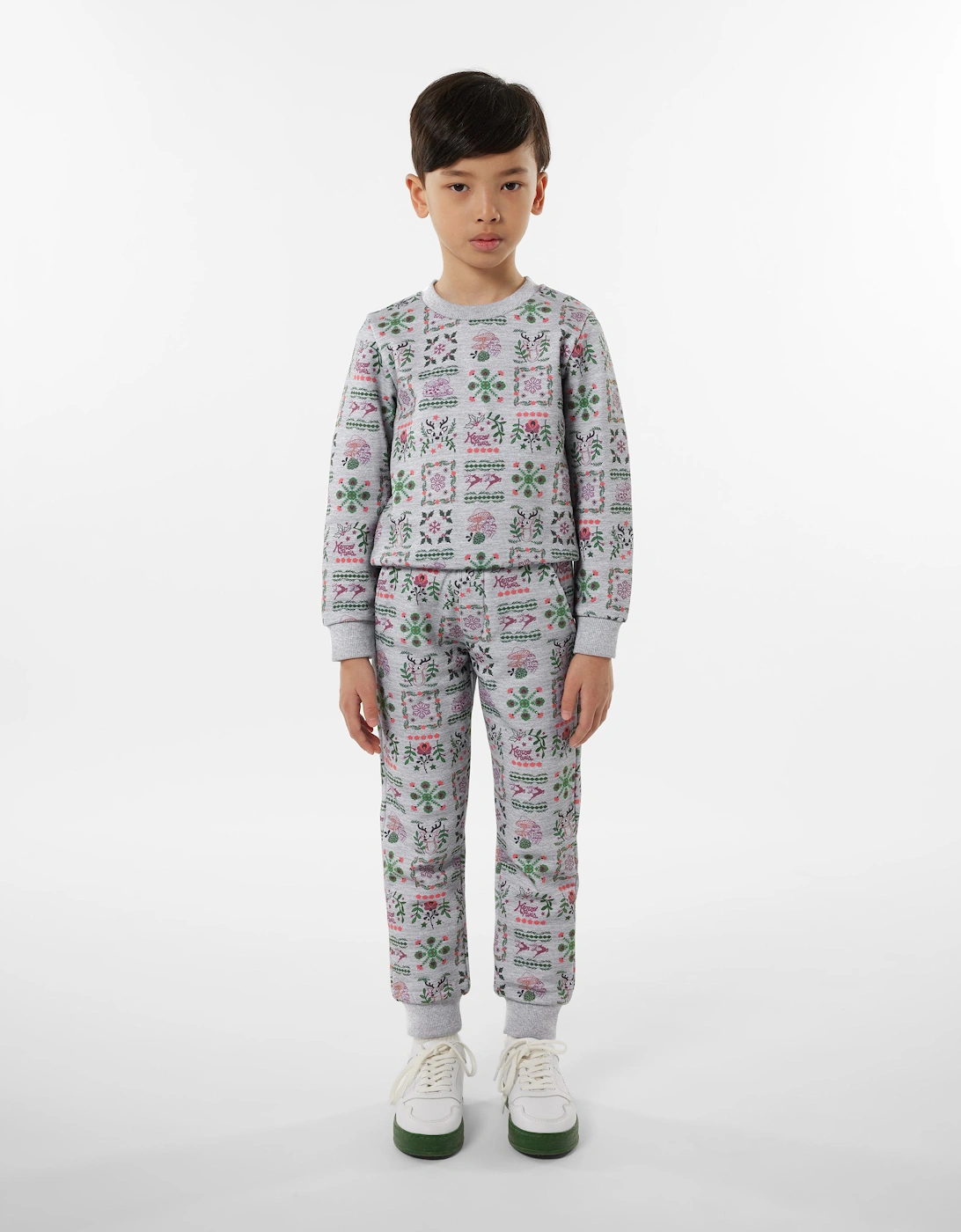 Boys Seasonal Print Sweatshirt in Grey