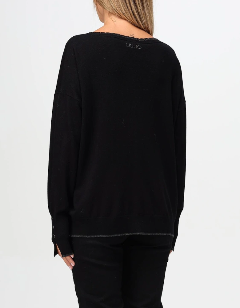 VNeck Knit Pullover Sweater