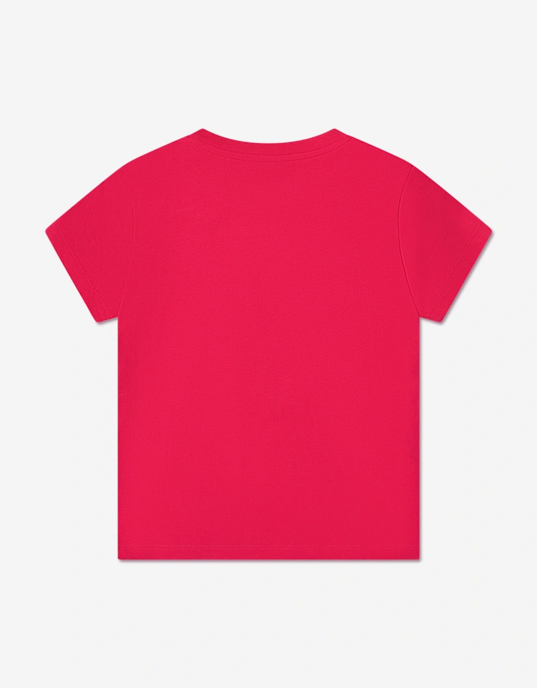 Enfant Girls Embroidered Logo T-Shirt in Red