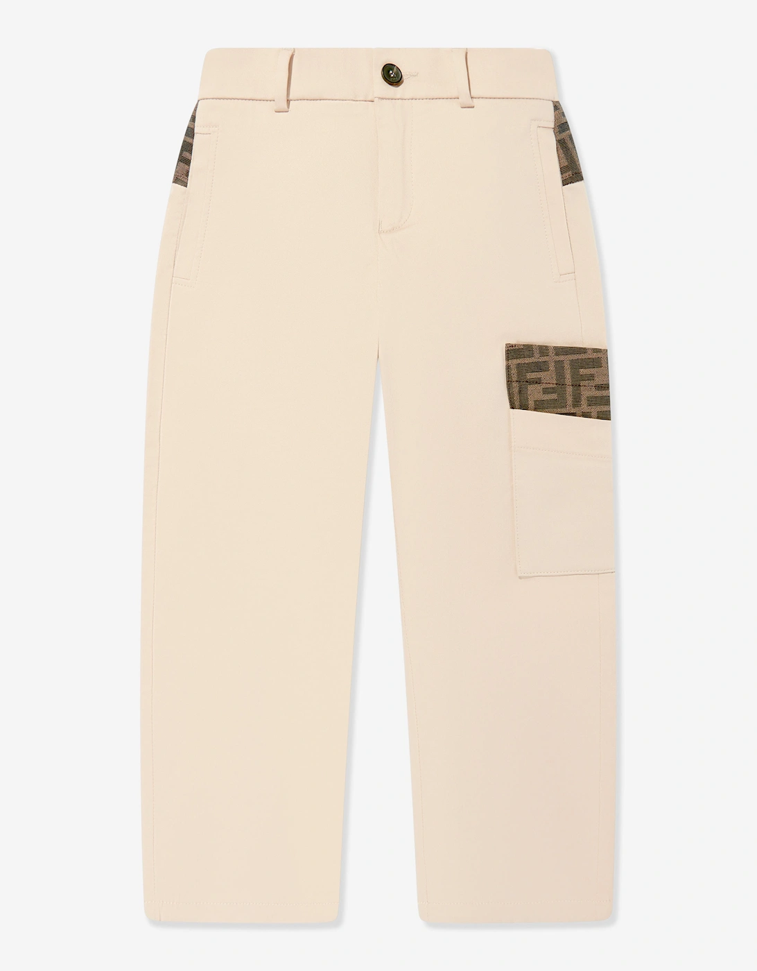 Boys Stretch Gabardine Trousers in Beige, 6 of 5