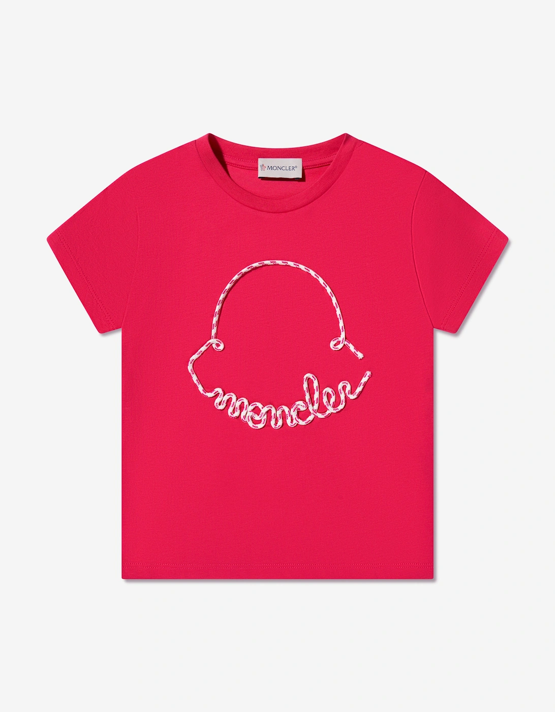 Enfant Girls Embroidered Logo T-Shirt in Red, 5 of 4