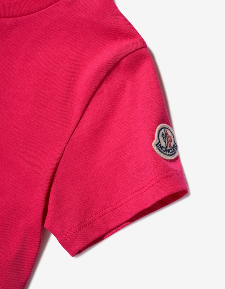 Enfant Girls Embroidered Logo T-Shirt in Red
