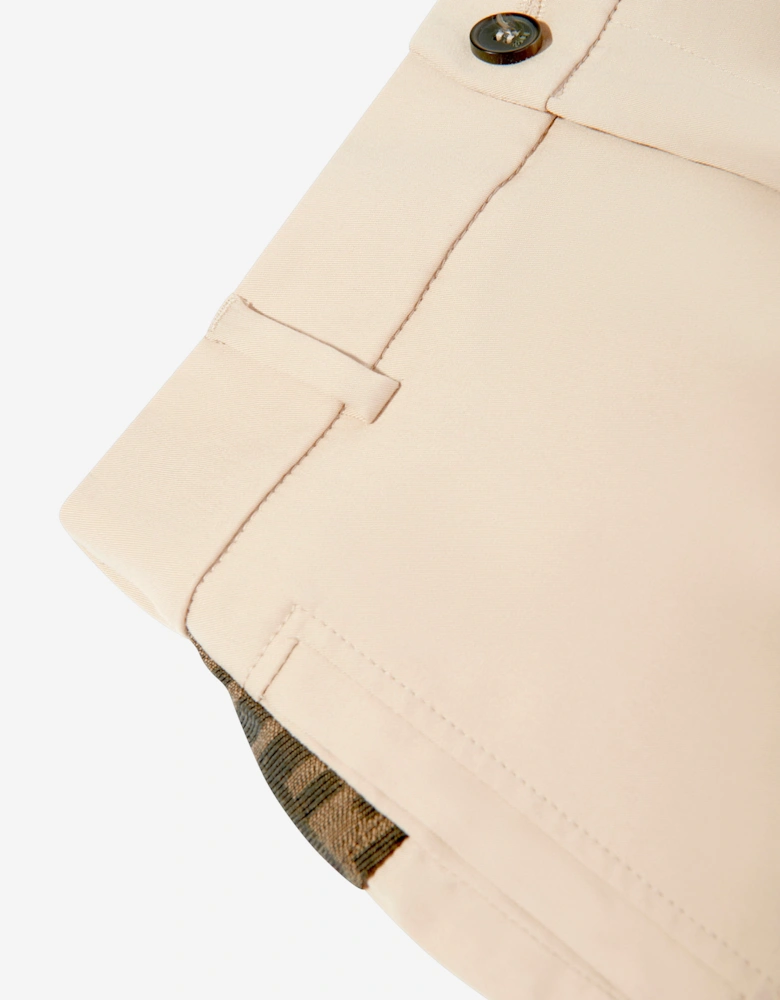 Boys Stretch Gabardine Trousers in Beige