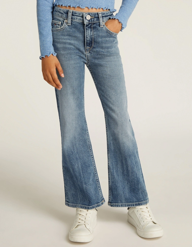 Girls Vintage Flared Jeans in Blue